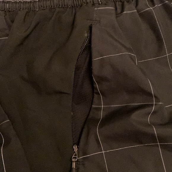 adidas Black & with White Pin Stripes Swim Trunks Size M  #334 - Picture 6 of 8